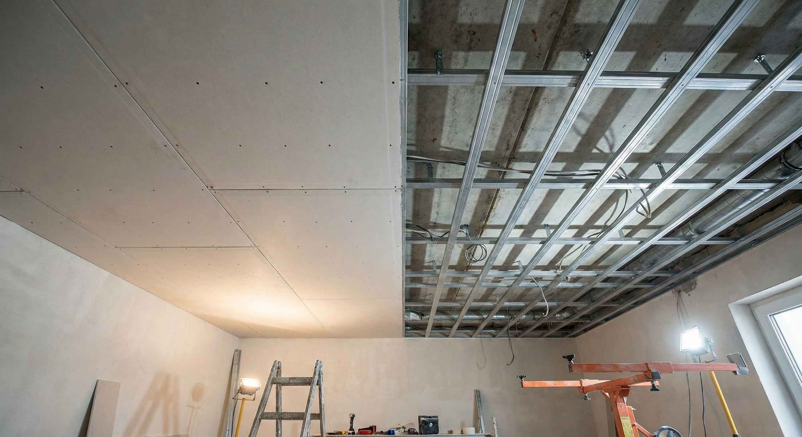 Einblicke in Arbeit Trockenbau Decke